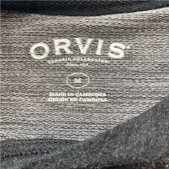 Orvis Shirt Mens Medium Burgundy Red Baseball Casual Pullover Sweatshirt - Picture 5 of 8